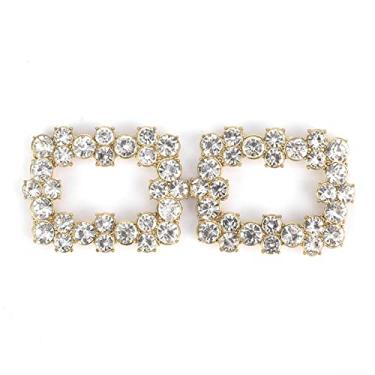 Imagem de Clipe de sapato de metal strass cristal fivela de sapato brilhante para sapatos de noiva decora??o de festa de casamento 1 par (flor de sapato de clipe de strass no 6) Accesorios