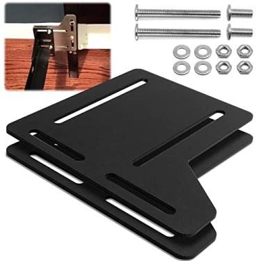 Imagem de ironwork Placa de conversão adaptador de cama 2 peças, placa de modificação de suporte de cabeceira de cama queen, suportes de cabeceira para estrutura de cama de metal