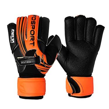 Imagem de Luvas de goleiro para adultos luvas de futebol de látex macio engrossadas de alta densidade kits de goleiro para conforto aderência forte, laranja, 9 (comprimento: 19 cm)