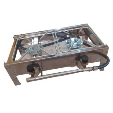 Imagem de Fogão Em Aço Inox 2 Bocas Alta Pressão + Kit Gás