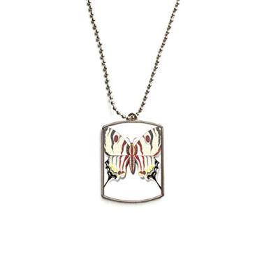 Imagem de Borboleta com padrões exagerados corrente de aço inoxidável com pingente de coleira de cachorro colar para animais de estimação