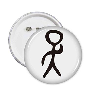 Imagem de Inscrição de osso sobrenome chinês personagem Wu Pins crachá botão emblema acessório decoração 5 peças