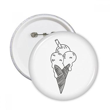 Imagem de Emblema de botão redondo de sorvete com contorno preto, 5 peças