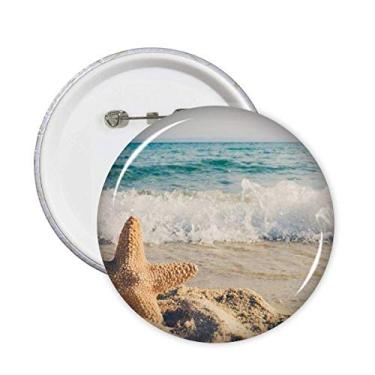 Imagem de Broche de imagem de oceano areia praia estrela do mar mar broche de emblema acessório decoração 5 peças