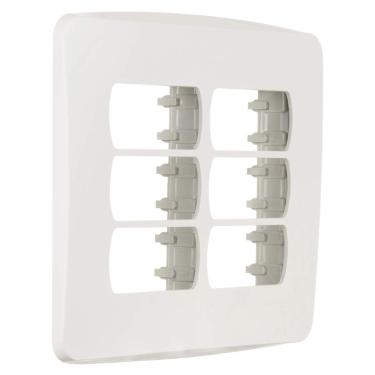 Imagem de Placa 4x4 P/ 6 Módulos C/ Suporte Branco Miluz Cód. S3B27560 – Schneider