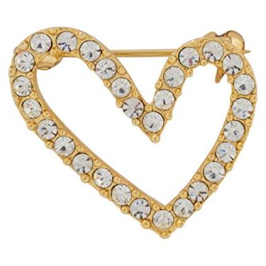 Imagem de Broche Strass Coração BRG9655 (Dourado)