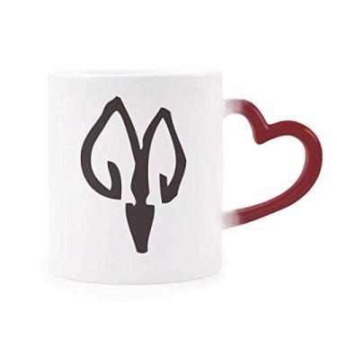 Imagem de Caneca Bones Inscriptions Zodíaco Chinês Ovelha Sensível ao Calor Caneca Vermelha Mudança de Cor