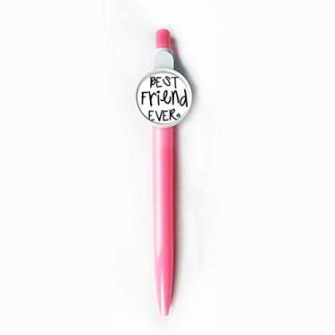 Imagem de Friendship Best Friend Ever Words Citações Rollerball Tip Blue Retrátil Caneta Escrever Papelaria