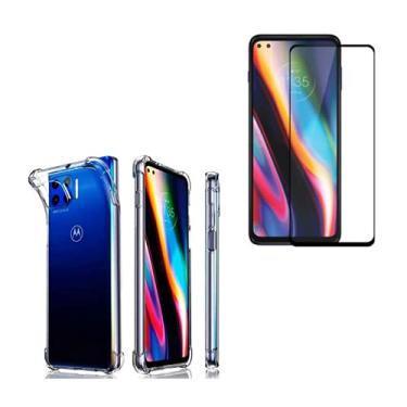 Imagem de Capinha Anti Impacto e Película Vidro 3d 9d Compatível Moto G 5G Plus Tela 6.7 Polegadas
