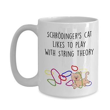 Imagem de Caneca de gato Schrodinger's Cat – Caneca divertida de cacau quente – ideia de presente de aniversário de Natal