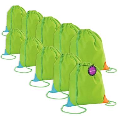 Imagem de Kit 10x Mochila tipo Saco Gym Sack em TNT 30x35cm Messina TopGet