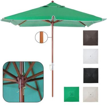 Imagem de Ombrelone Madeira Quadrado 2x2m Sardenha Guarda Sol Sombreiro Bagum - Belfix