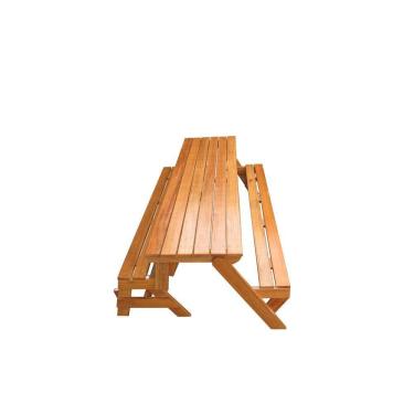 Imagem de Banco que Vira Mesa 2m Angelim Pedra Ripado com Verniz