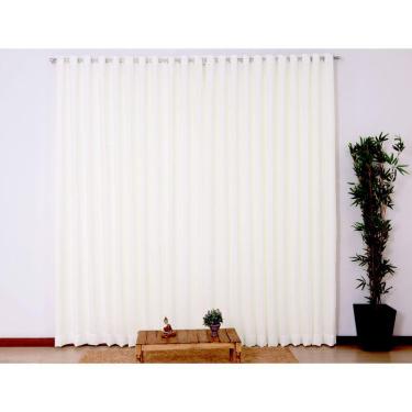 Imagem de Cortina Para Sala Ou Quarto Voil Flame 3,00 Branca
