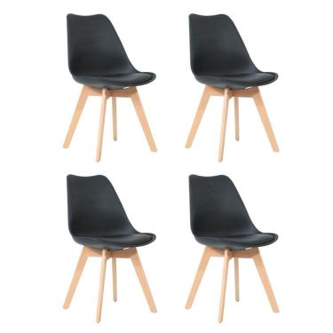 Imagem de Kit 4 Cadeiras para Sala de Jantar Siena Preto