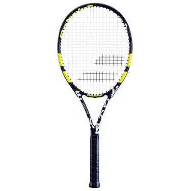 Imagem de Babolat Raquete de tênis Evoke 102, preto/amarelo (aderência de 10 3/8")