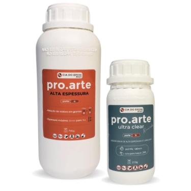 Imagem de Kit Resina Epóxi Pro.arte Ultra Clear Alta Espessura 1kg