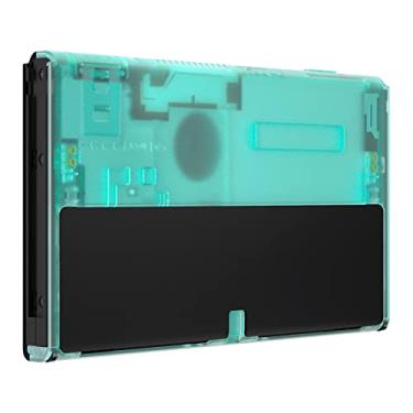 Imagem de eXtremeRate Capa de substituição DIY placa traseira console verde esmeralda para console Nintendo Switch OLED – JoyCon Shell & Kickstand NÃO incluído