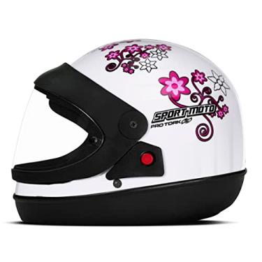 Imagem de Pro Tork Capacete Sport Moto For Girls 56 Branco/Rosa