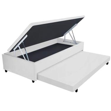 Imagem de Cama Box Baú Solteiro 3 em 1 Auxiliar Bicama Bibox Espuma 78x188x44cm Vstore full