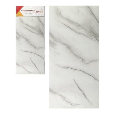 Imagem de Placa Decorativa Papel De Parede Marmorizada Branca 30x60cm