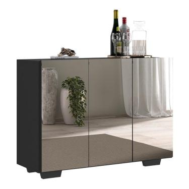 Imagem de Aparador Buffet 2 Portas Com Espelho Vegas V3614 Preto