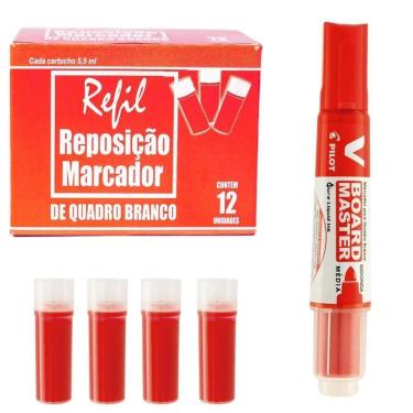 Imagem de Pincel marcador de quadro branco pilot recarregavel+12 carga
