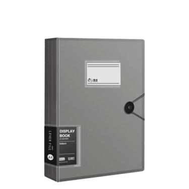 Imagem de Organizador de documentos A4 pasta transparente de várias folhas com inserções - preto A4-60 páginas