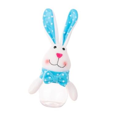 Imagem de menolana Pote de doces de páscoa, pote de biscoitos decorativo, tigela de doces com tampa de boneca, caixa de tratamento, vasilha de doces para cozinha, Coelhinho Azul 24x7cm