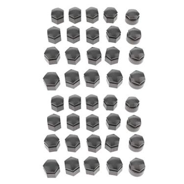 Imagem de Pacote com 40 tampas de parafuso de pneu de roda e tampa cinza