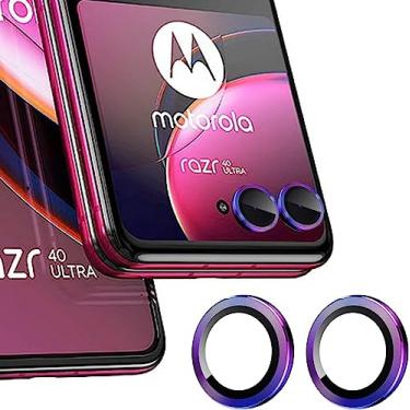 Imagem de Ltezixal [Pacote com 2 protetores de lente de câmera para Motorola Razr 50 Ultra, capa de câmera de vidro temperado ultrafina com nitidez HD resistente a arranhões com bordas de alumínio, capa de