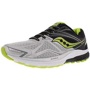 Imagem de Saucony Tênis de corrida masculino Ride 9, Prata/preto/limão, 10