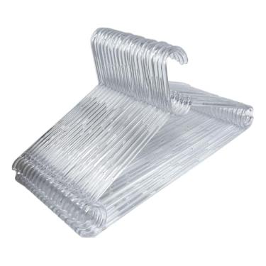 Imagem de Kit Cabides Acrílico Transparente Adulto Reforçado Organizar Roupas (30)