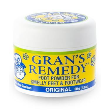 Imagem de Gran's Remedy Desodorizante original sem perfume e pó para pés fedorentos - Eliminador eficaz de odores em tamanho de viagem - Absorve suor e umidade, sapatos e pés - Alternativa de spray para pés -