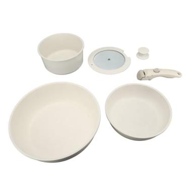 Imagem de Conjunto de Panelas e Frigideiras, Conjunto de Panelas e Frigideiras Antiaderentes Com Alça Removível Conjunto de Panelas de Cozinha de Pedra Maifan Com Tampa para Fogão a Gás