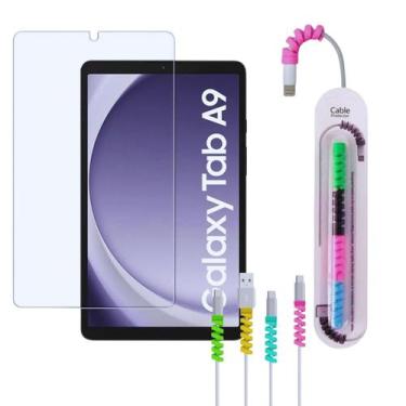 Imagem de Kit Película p/ Tablet A9 Plus + Protetor de Cabo de Silicone - DaiCas