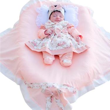 Imagem de Saída de Maternidade Conjunto Roupa Para Bebê Menina Charmosinha 05 Pç