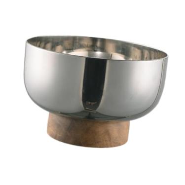 Imagem de Bothyi Tigela decorativa, fruteira para balcão de cozinha, tigela de pedestal, fruteira moderna de aço inoxidável, 21x15 Cm