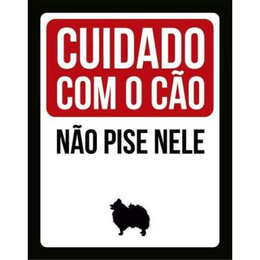 Imagem de Placa Decorativa - Não Pise Nele Lulu Pomerânia 18X23 - Sinalizo