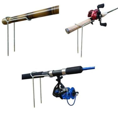 Imagem de Kit 03 Suportes 1 Vara De Pesca Chão Fixo 30 Cm - Riomar Equipesca