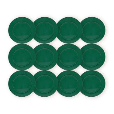 Imagem de Kit 12 Un Sousplat Redondo Verde Polipropileno 33Cm Rafimex