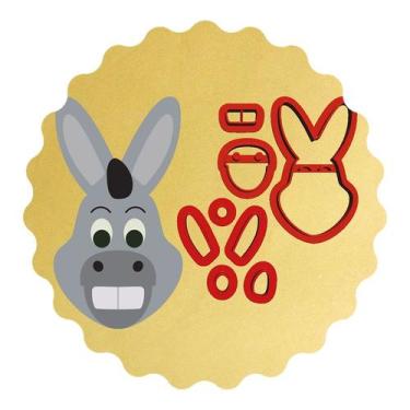 Imagem de Cortador Biscoito Modular Cabeça Burro Sherek - DOCE IMPRESSO, 7cm