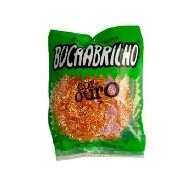 Imagem de KIT com 30 Esponjas Metálica de Aço Bucha Brilho Cor Ouro - Clemac