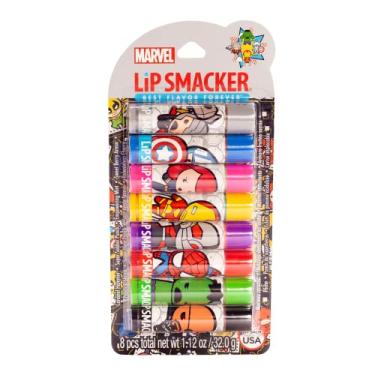 Imagem de Lip Smacker Marvel Avenger Flavored Lip Balm Party Pack 8 Count, Super Hero, Spirderman, Iron Man, Captain America, Clear, For Kids