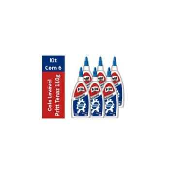 Imagem de Kit com 6 - Cola Pritt Tenaz Lavável 110g
