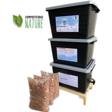 Imagem de Composteira Doméstica Minhocário 90 L Nature - Produza seu próprio adu