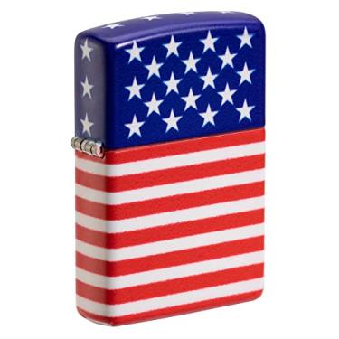 Imagem de Zippo Isqueiro de bolso fosco 540 cores com design de bandeira de estrelas e listras