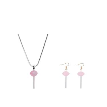 Imagem de Colar com pingente de acrílico doce doce doce pirulito engraçado fofo 3D colorido multisabor resina simulada doce colar geométrico para mulheres festival festa férias moda joias presentes, Medium,