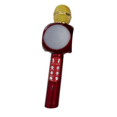 Imagem de Microfone Sem Fio Bluetooth Karaokê Led Lelong LE-915 Preto p/ Festas 