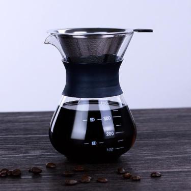 Imagem de Passador De Café Vidro E Coador Inox 400ml - raleo